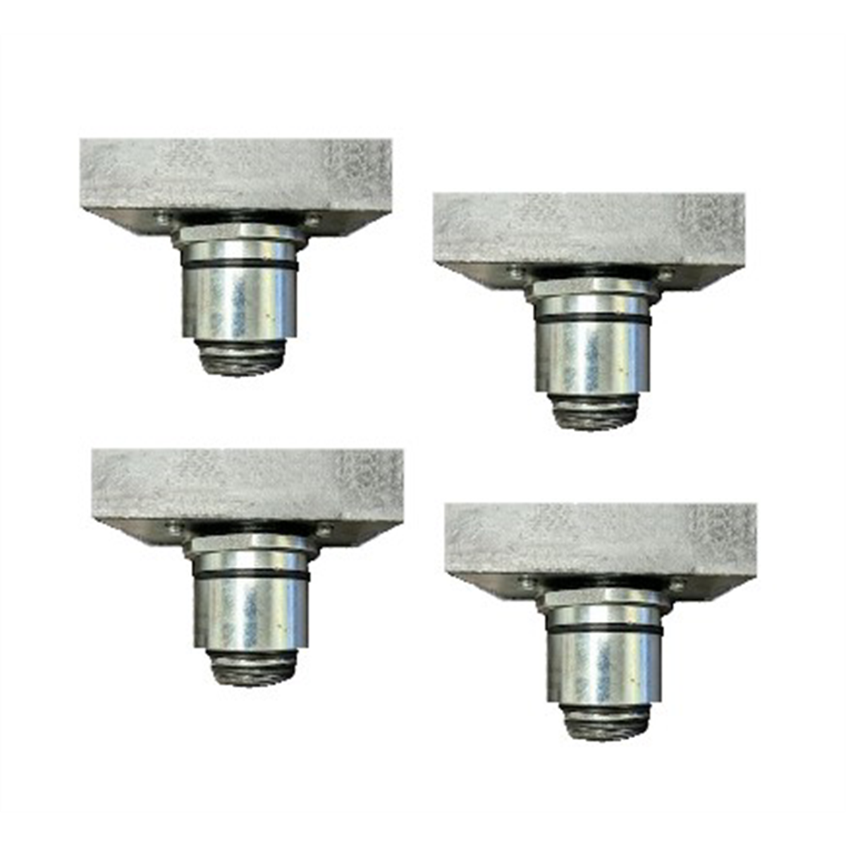 Atlas Equipment Set of 4 Slotted Rubber Adjustable Adapters, 1.57" Peg Size