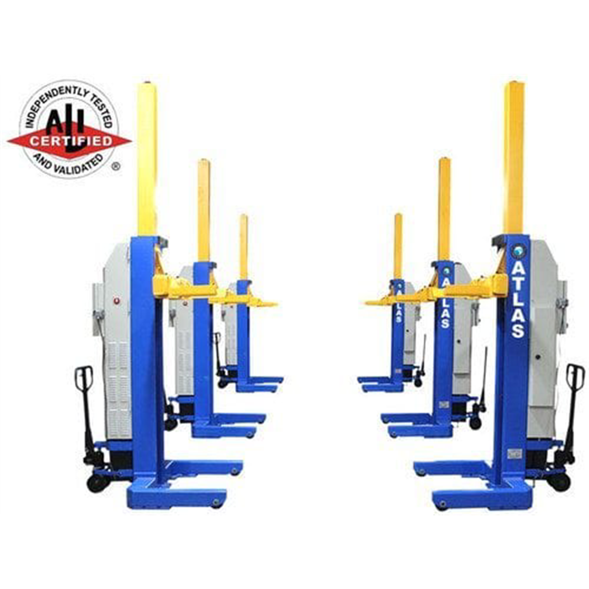 Atlas Automotive Equipment ALI Certified Battery Powered Mobile Column Lift System 99,000 lb. Capacity