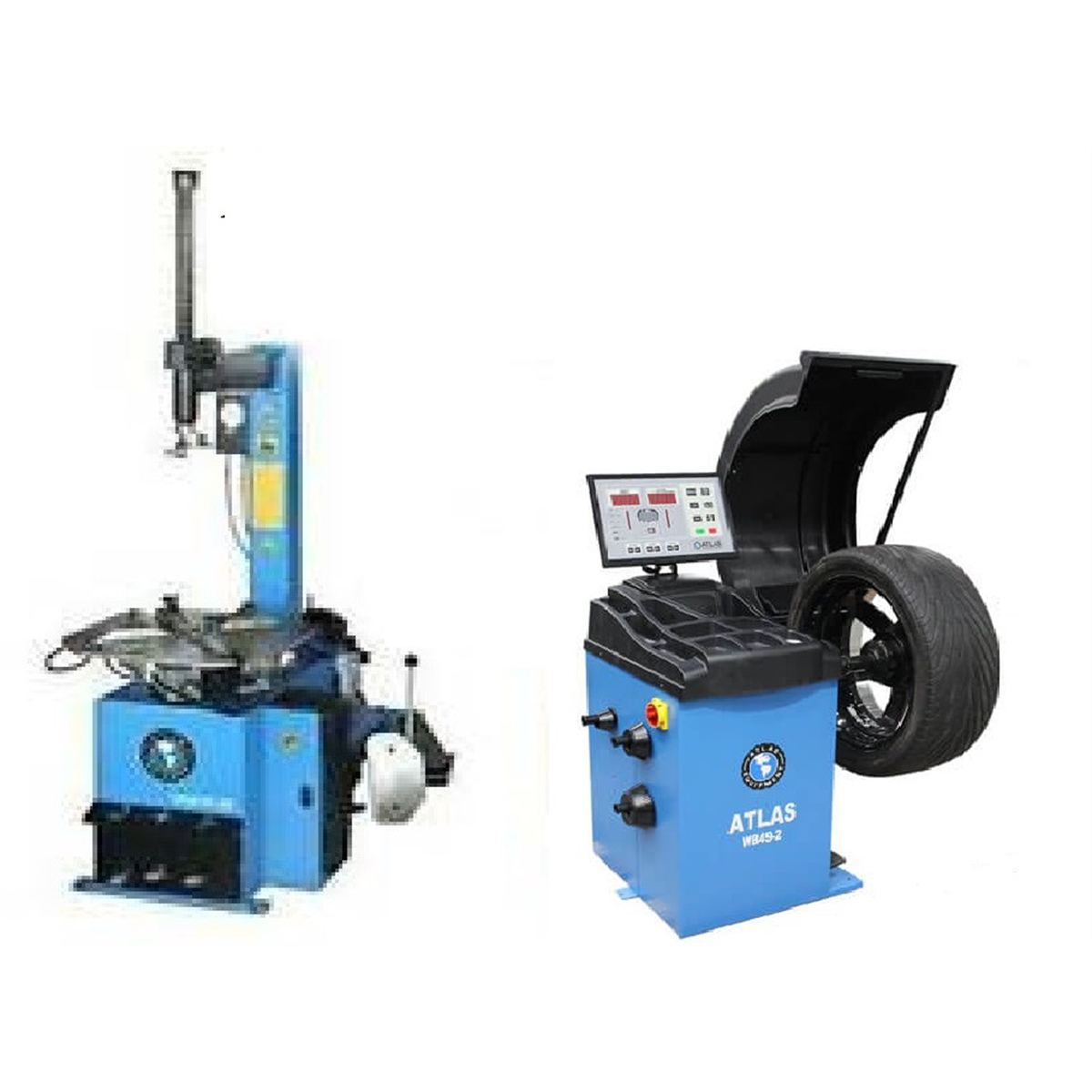 Atlas Automotive Equipment Atlas Equipment TC229 Rim Clamp Tire Changer + WB49-2 Wheel Balancer Combo Package (WILL CALL)