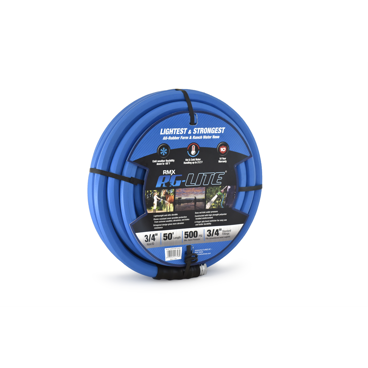 BluBird AG - Lite Rubber Water Hose Assembly 3/4" x 50'