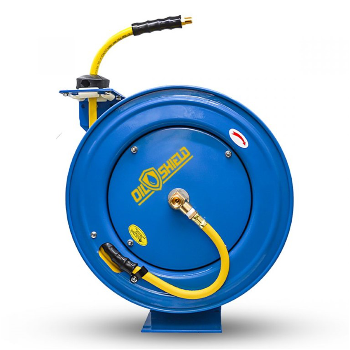 BluBird OilShield Rubber 3/8" x 50' Air Hose Reel Heavy Duty Single Arm Assembly
