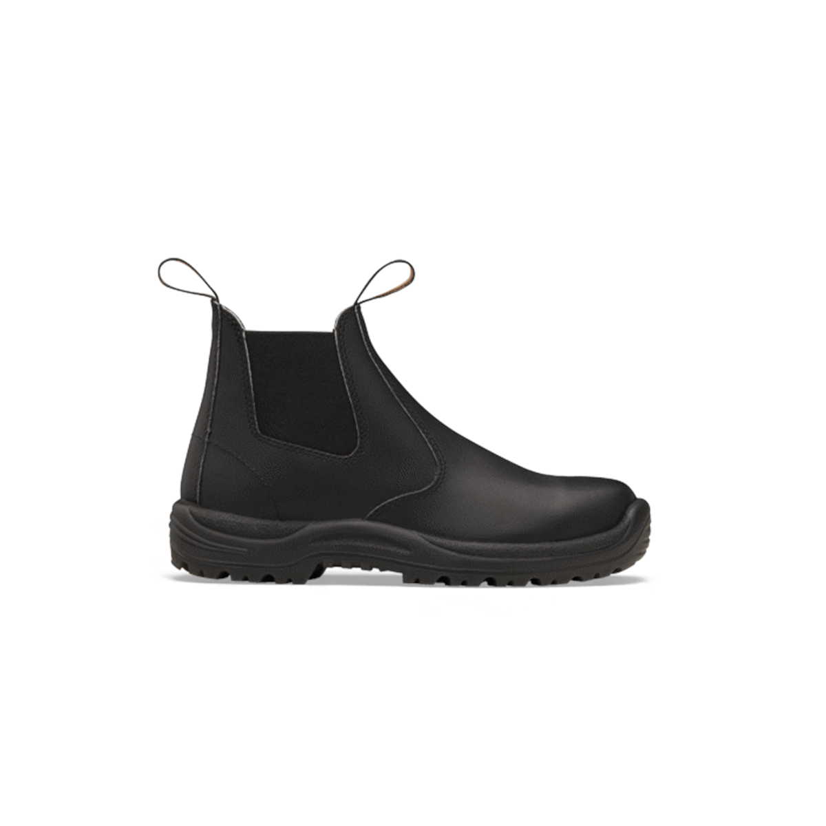Blundstone Soft Toe Elastic Side Slip-on Boot, Water Resistant, Kick Guard, Black, AU size 6, US size 7