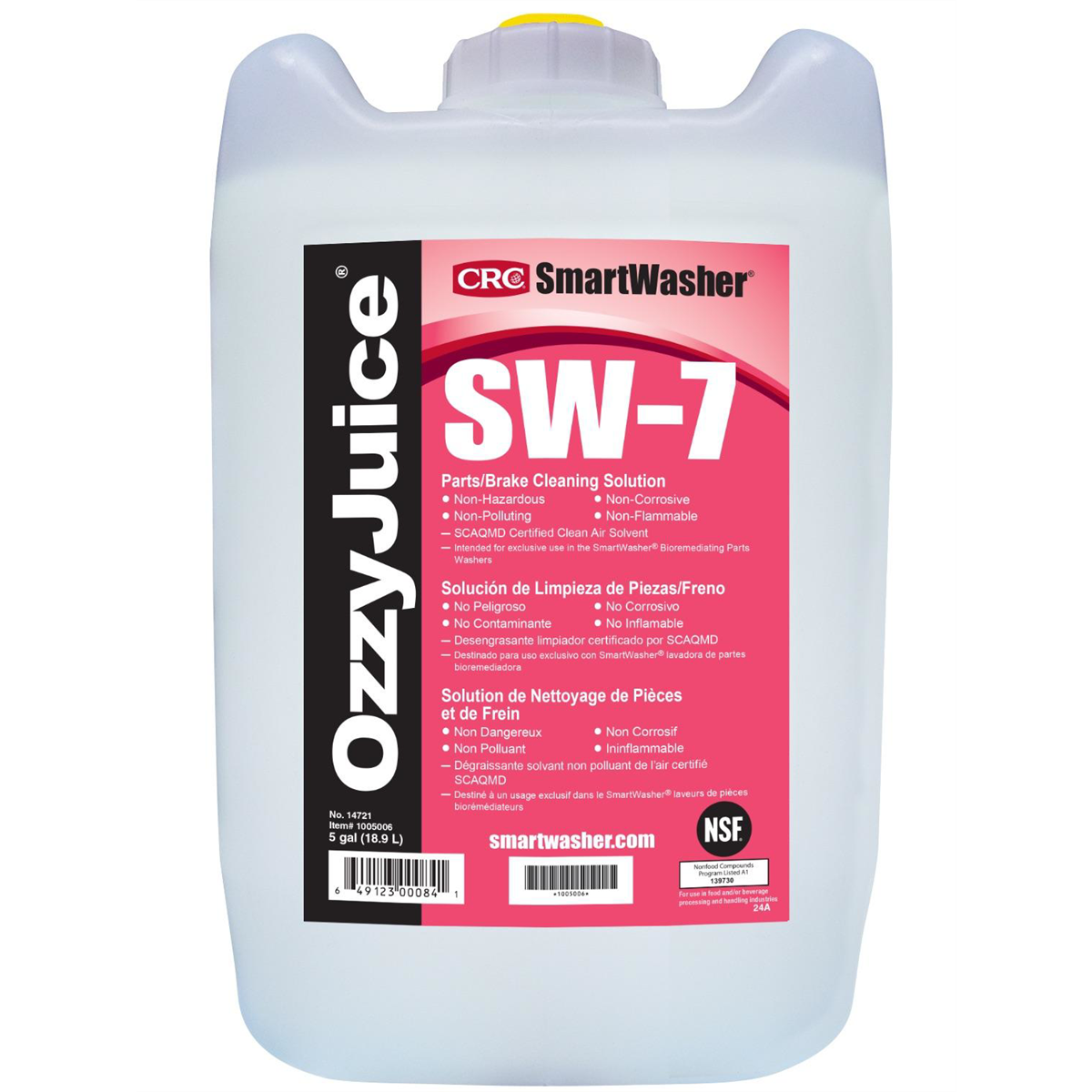CRC Industries SmartWasher OzzyJuice SW-7 Parts/Brake Clean Solution 1X5GL