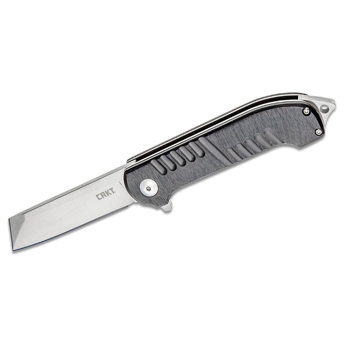 CRKT (Columbia River Knife) Razel GT 8Cr13MoV Satin Plain Blade Assisted Folding Knife with Liner Lock Aluminum Handle - Black