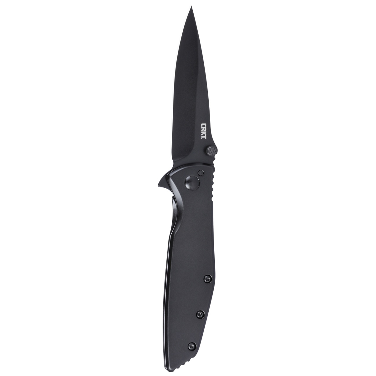 CRKT (Columbia River Knife) Slag Black Assisted Folding Knife with Frame Lock 7600K