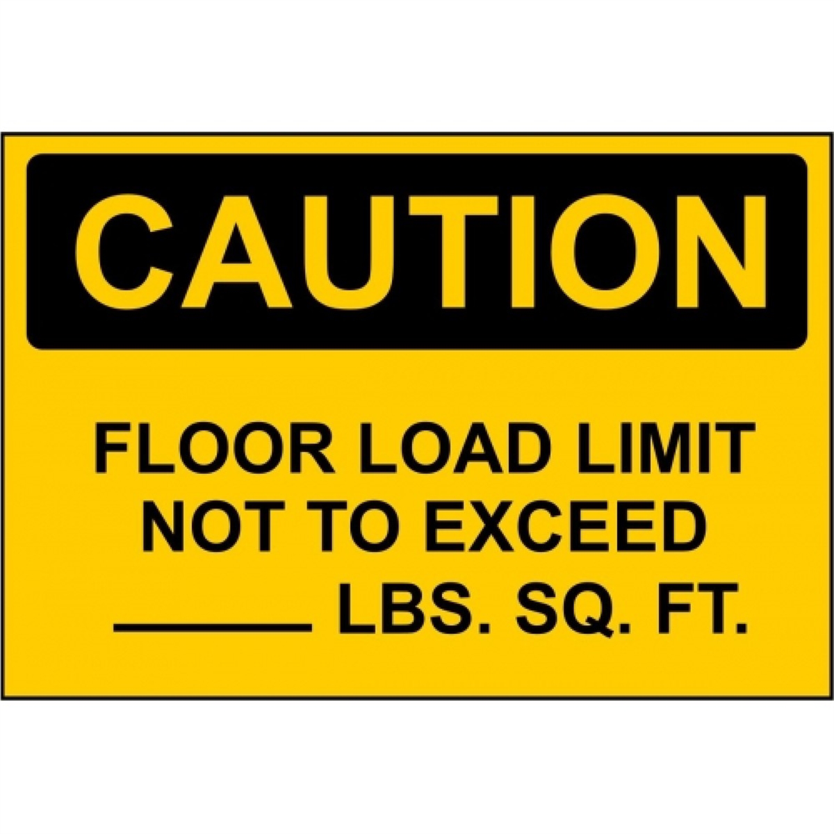 Chaos Safety Supplies Floor Load Limit Sign
