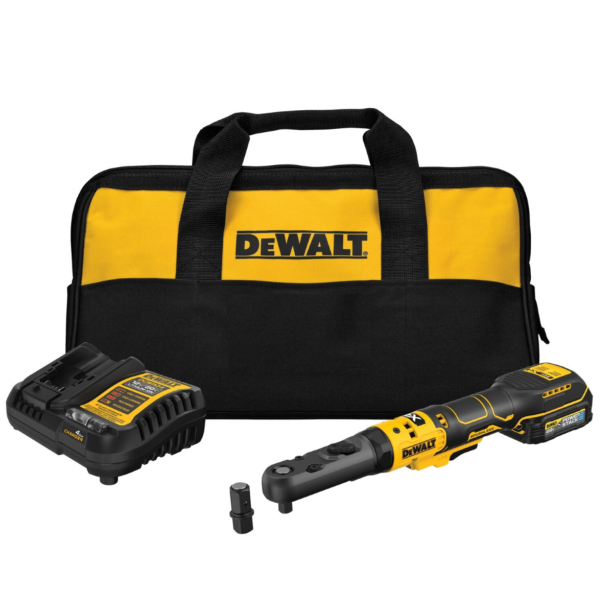 DeWalt 20V MAX XR Brushless Cordless 3/8 Inch and 1/2 Inch Sealed Head Ratchet with PowerStack