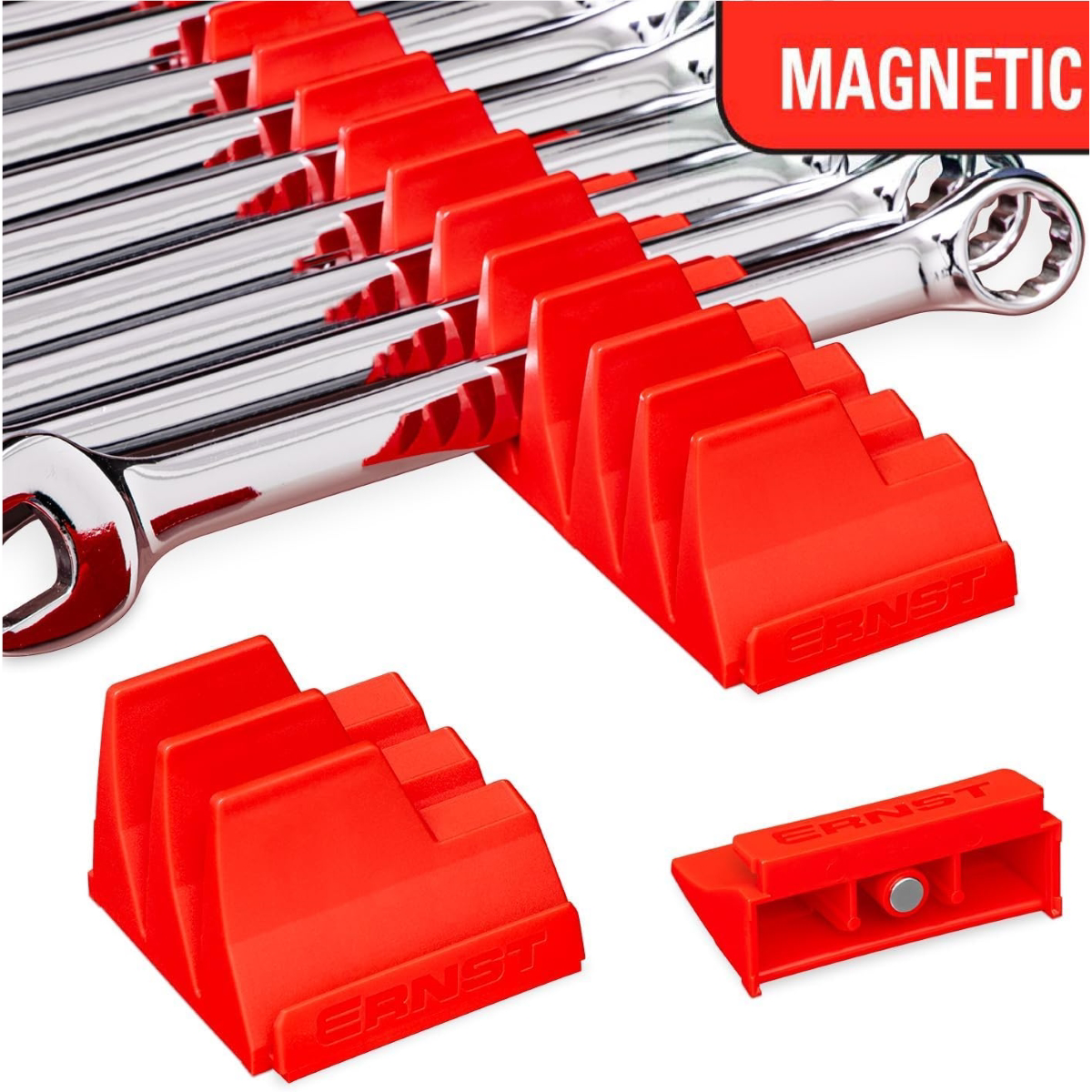 Ernst Mfg. 40 Tool Magnetic Modular Wrench Pro Organizer - Red