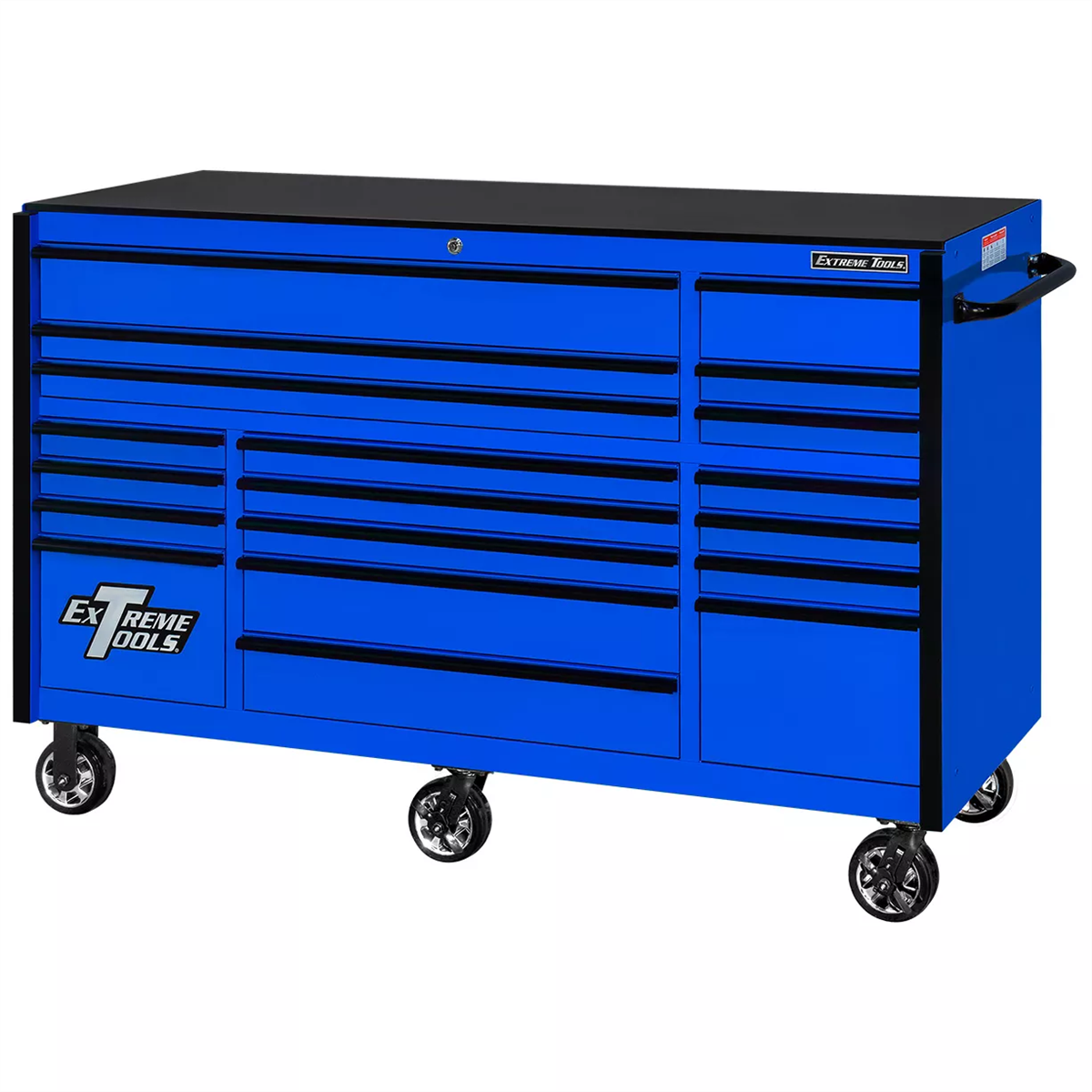 Extreme Tools RX Series 72" 19 Drawer 25" Dp Roller Cabinet Blck