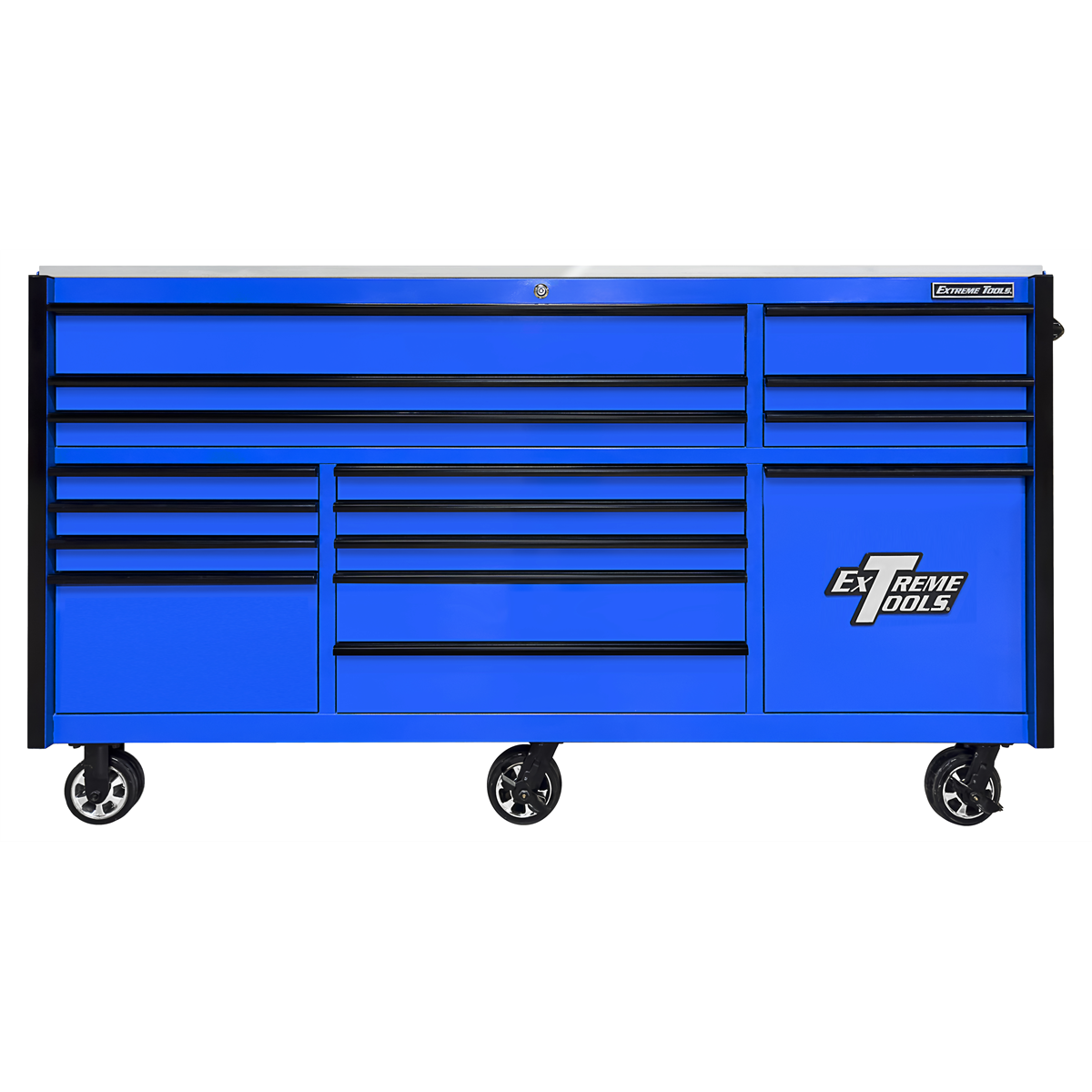 Extreme Tools 25th Anniversary Edition RX Series 84"W x 30"D Triple Bank Roller Cabinet with Power Tool Drawer