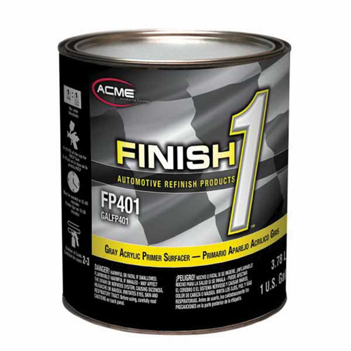 Finish 1 Automotive Refinish Products FP401-1 Acrylic Primer, 1 gal Can, Gray, 1:1 Mixing