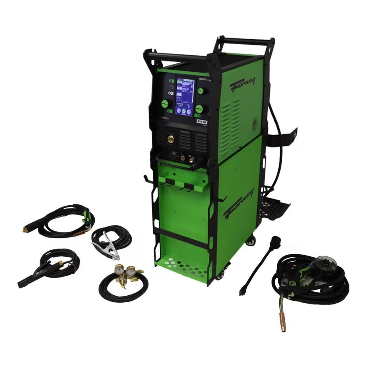 Forney Industries 250 MP (Multi-Process) PRO Welder with Hornet Spool Gun Accessory Package and Dual Cylinder Cabinet Cart