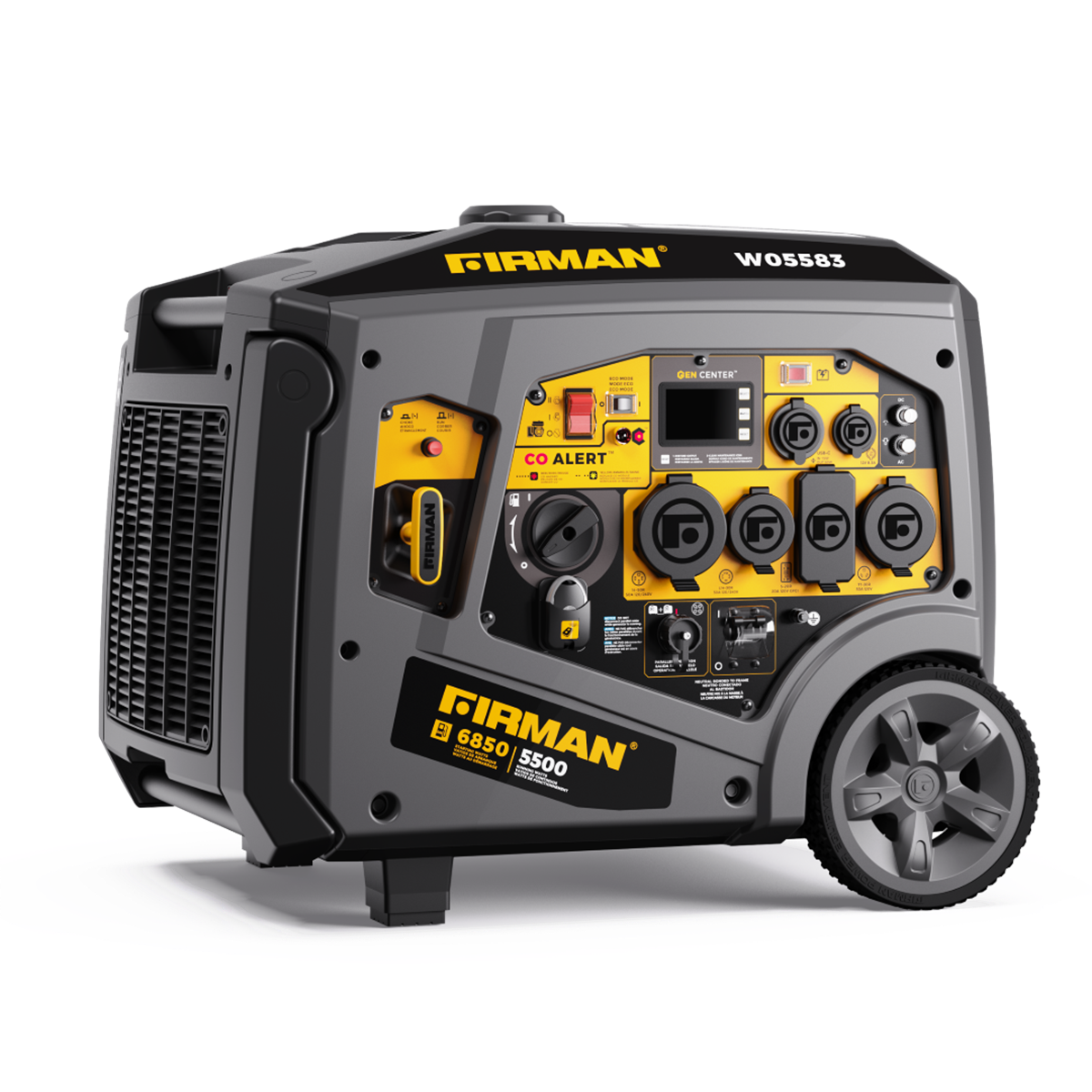 Firman Gas Inverter Portable Generator 6850/5500 Watt Remote Start 120/240V Parallel Ready CO Alert 49 ST CAN