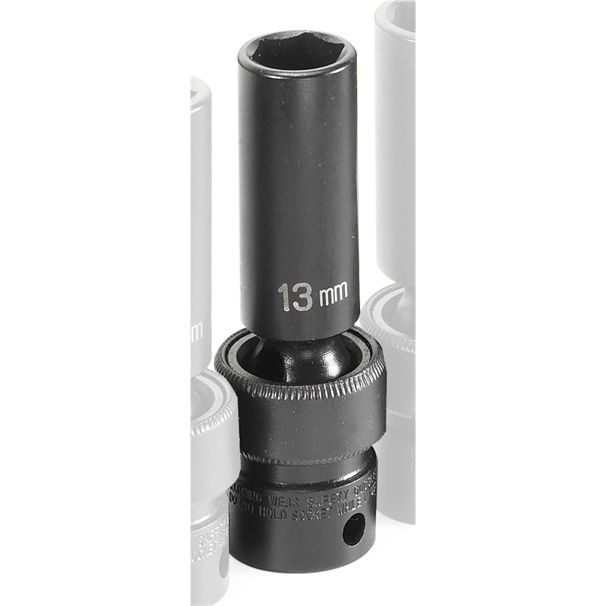 Grey Pneumatic 3/8" Drive x 13mm Deep Universal Socket 6 Point - Black
