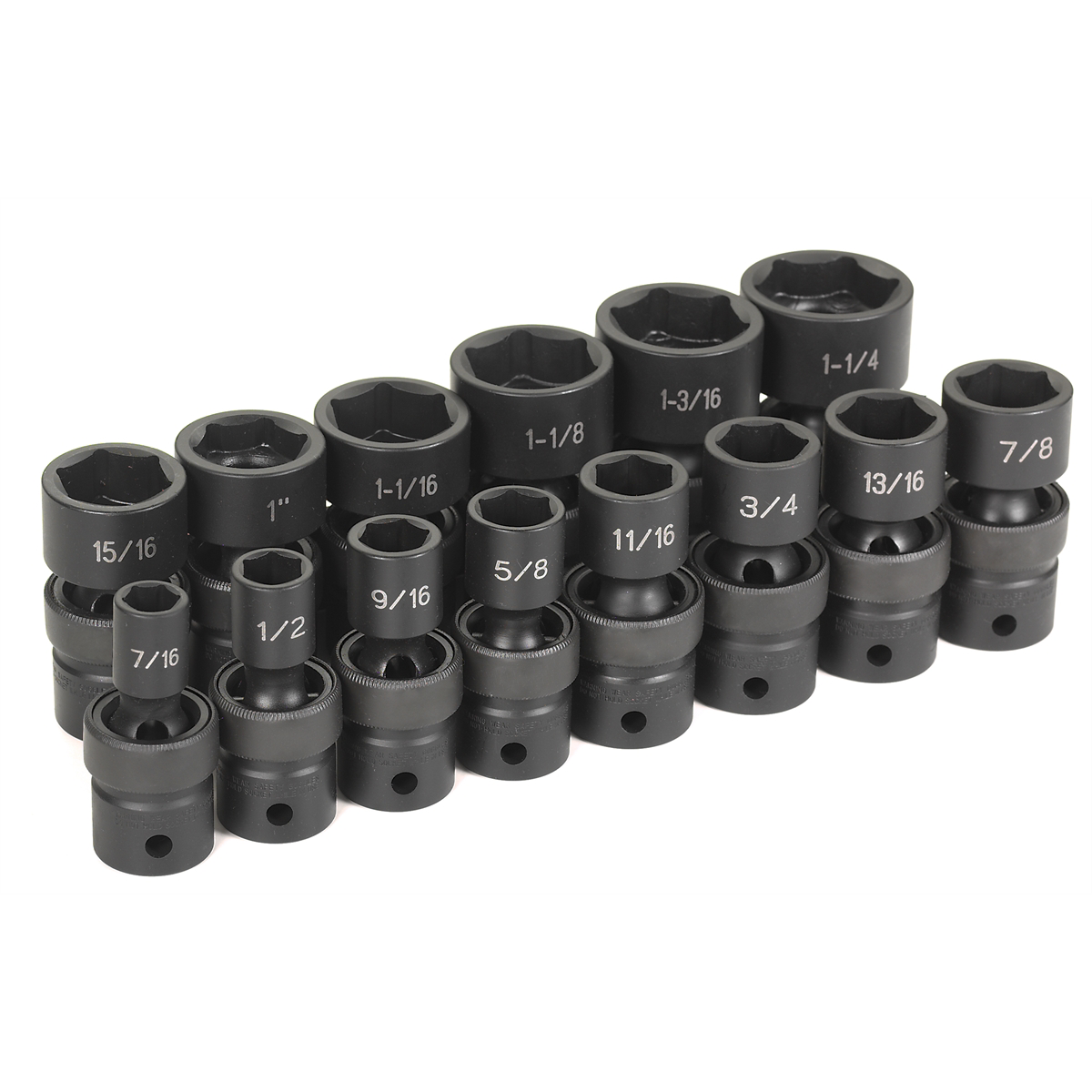Grey Pneumatic 1/2" Drive 14 Piece Standard Length Fract. Universal Set