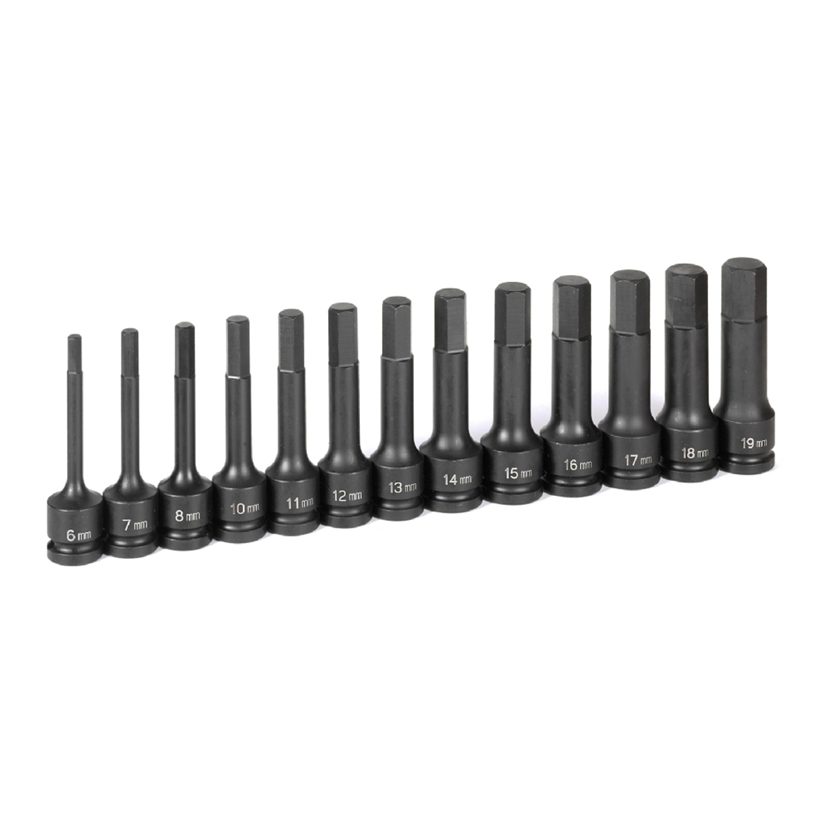 Grey Pneumatic 1/2" Drive 13 Pc. 4" Length Metric Hex Driver Set