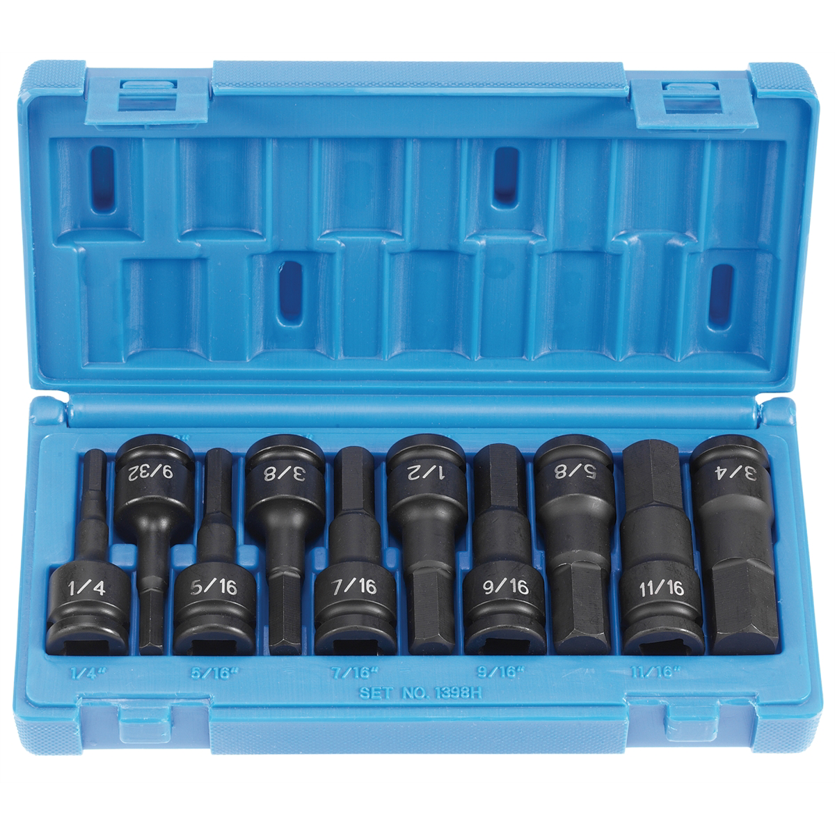 Grey Pneumatic 1/2" Drive 10 Piece Hex Driver Set