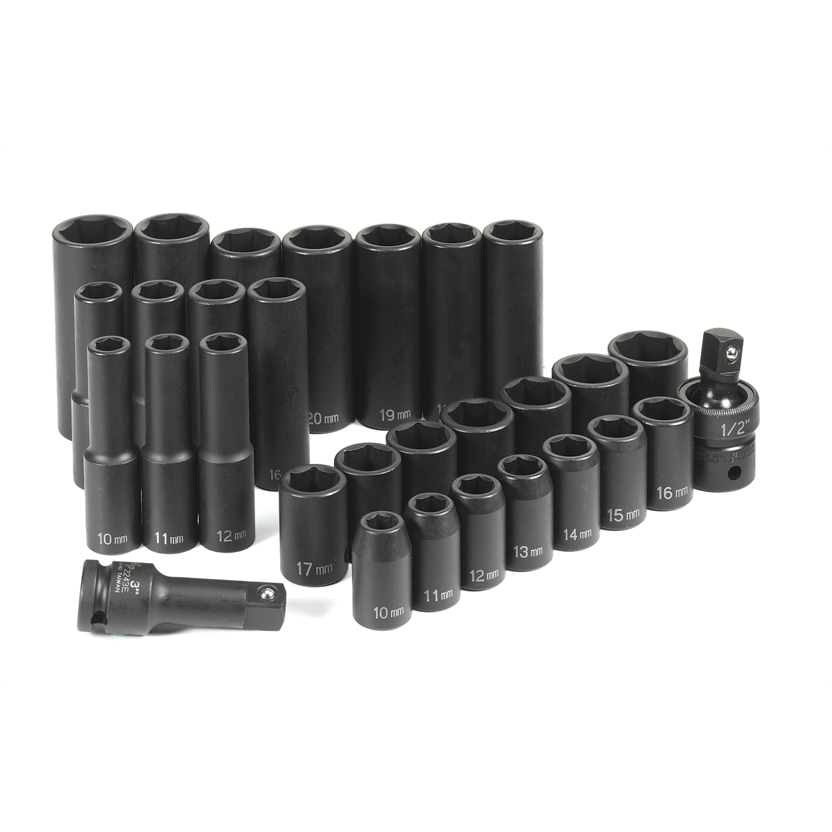 Grey Pneumatic 1/2" Drive 30 Piece Standard/Deep Metric Set