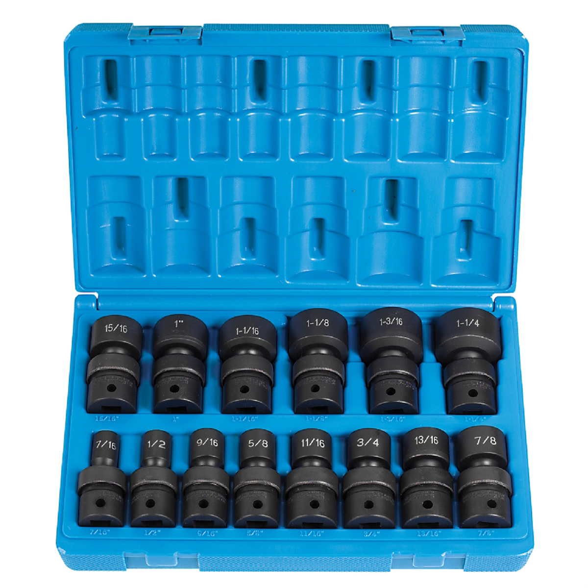 Grey Pneumatic 1/2" Dr. 14 Piece Standard Length Frac.UniversalSet - 12 Point