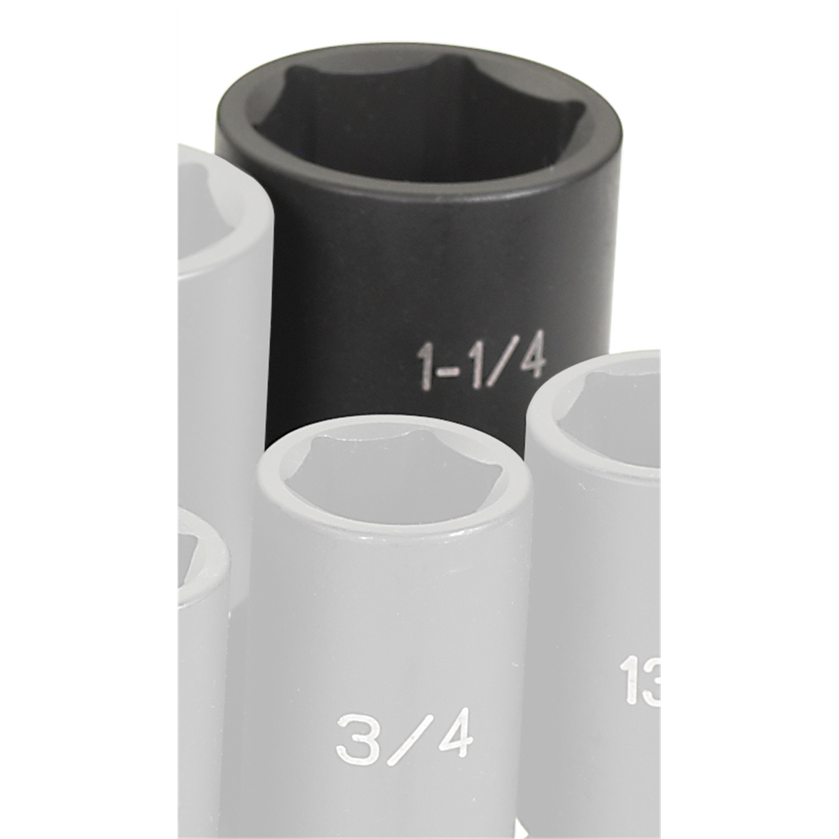 Grey Pneumatic 1/2" Drive x 1-1/4" Deep Universal Socket 6 Point - Black