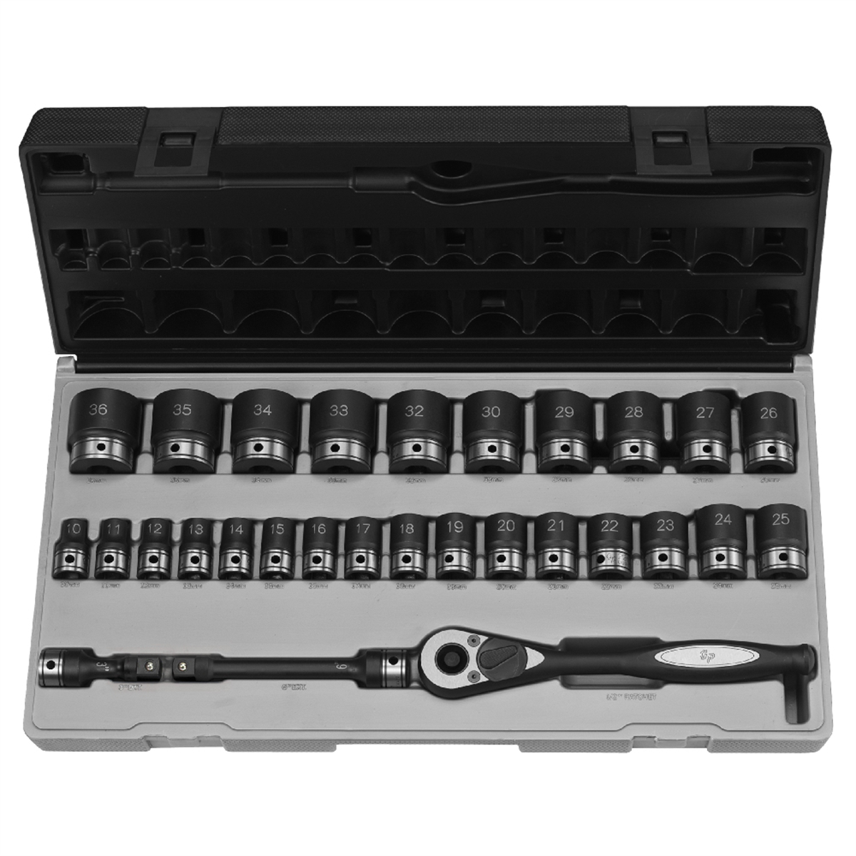 Grey Pneumatic 1/2" Drive 29 Piece Metric Duo-Socket Set - 6 Point