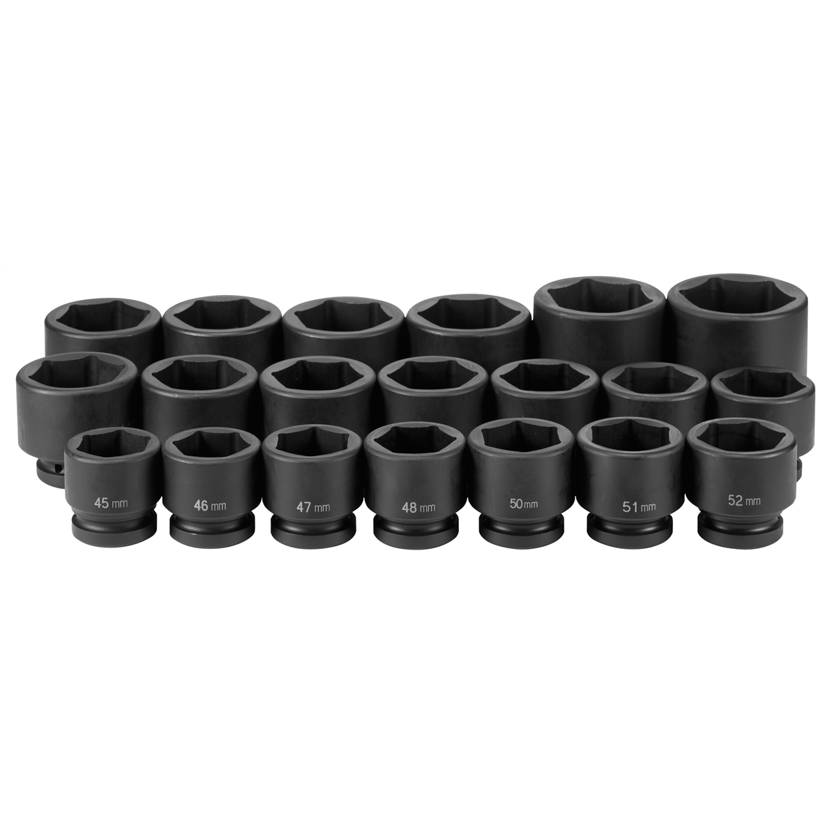 Grey Pneumatic 1" Drive 20 Piece Metric Set 45mm to 75mm
