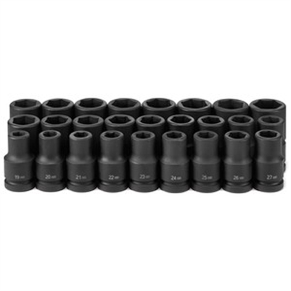 Grey Pneumatic 1" Drive 26 Piece Deep Metric Set 19mm to 44mm