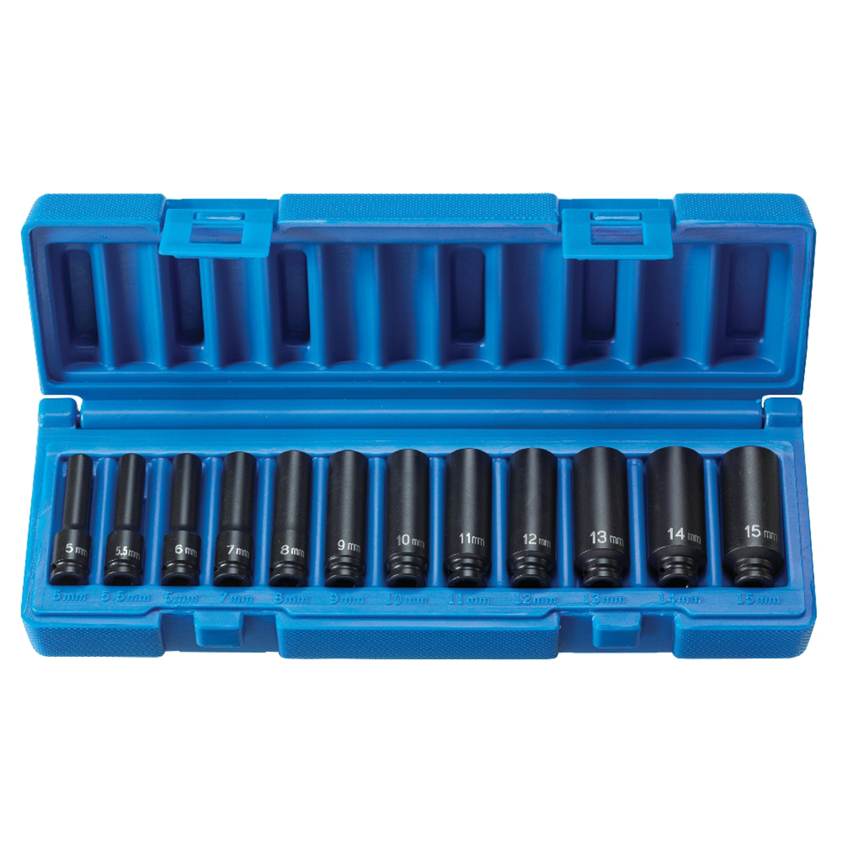 Grey Pneumatic 1/4" Drive 12 Piece Deep Metric Magnetic Impact Set