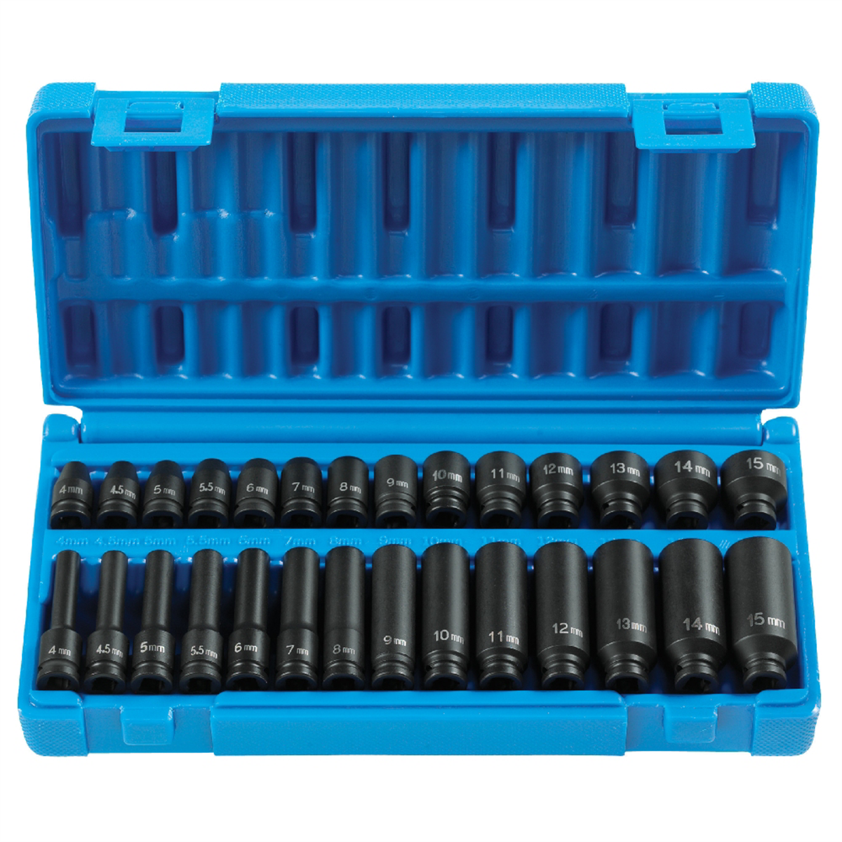 Grey Pneumatic 1/4" Drive 28 Piece Standard & Deep Length Metric Master Set