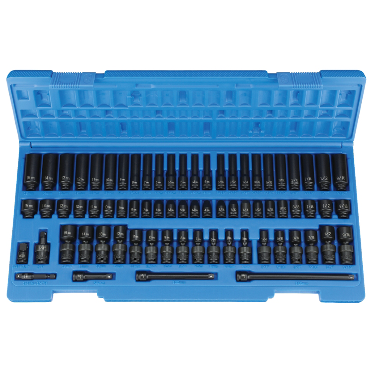 Grey Pneumatic 1/4" Surface Drive 72 Piece Complete Set