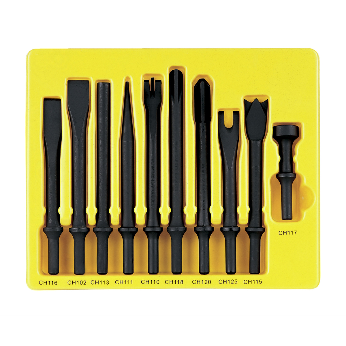 Grey Pneumatic 10 Piece General Service Chisel Set - .401 Shank