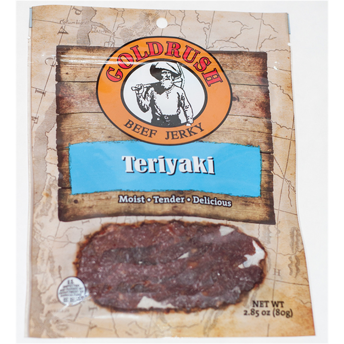 Gold Rush Jerky Teriyaki 2.85 oz. Beef Jerky - 12 Count (3 lbs.)