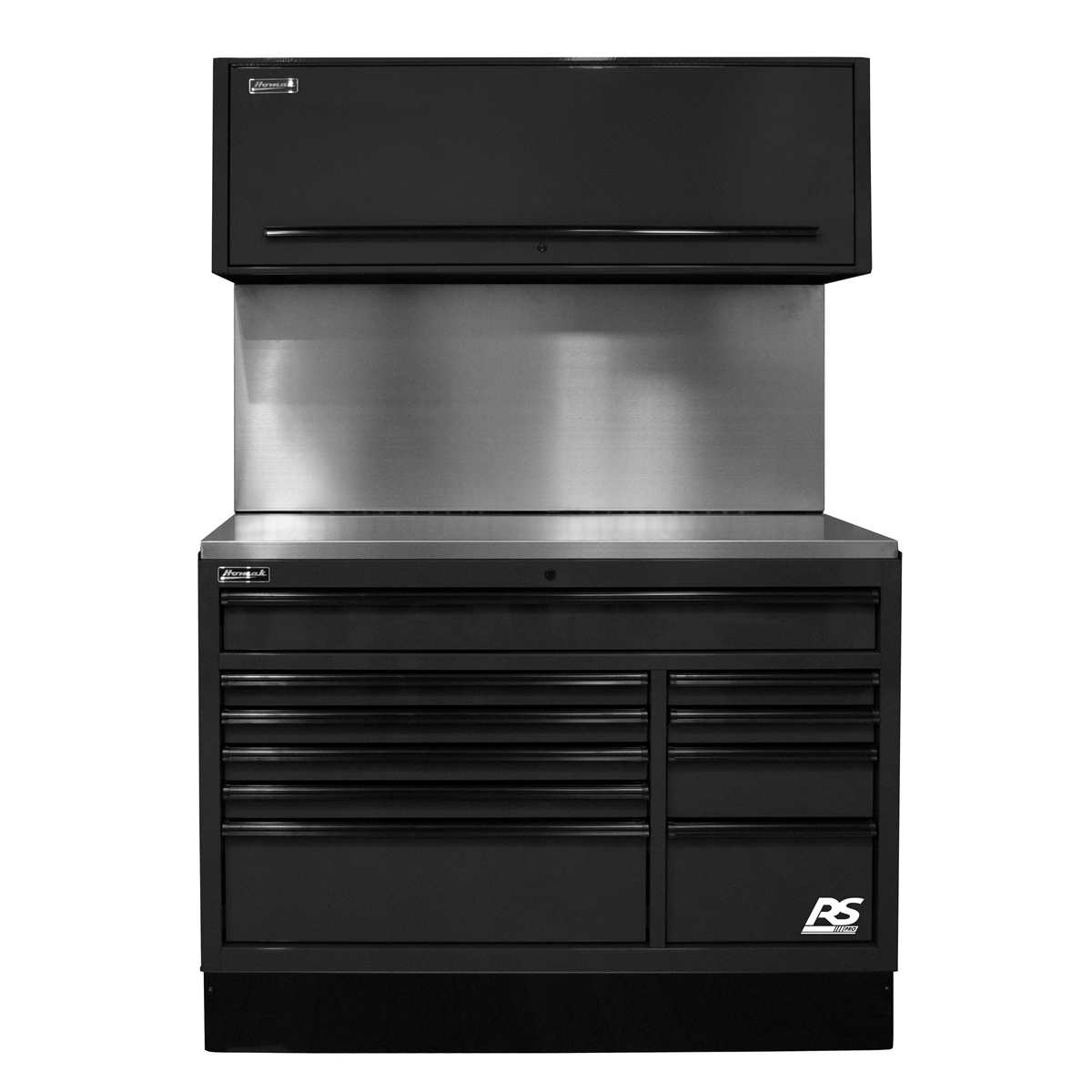 Homak Manufacturing 54 in. CTS Centralized Tool Storage with Solid Back Splash Set, Black