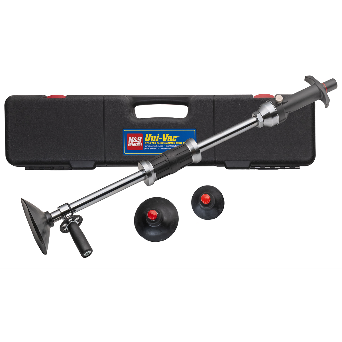H&S AutoShot DTK-7700 Uni-Vac Suction Cup Dent Pull Slide Hammer 28-inch Bar in Case