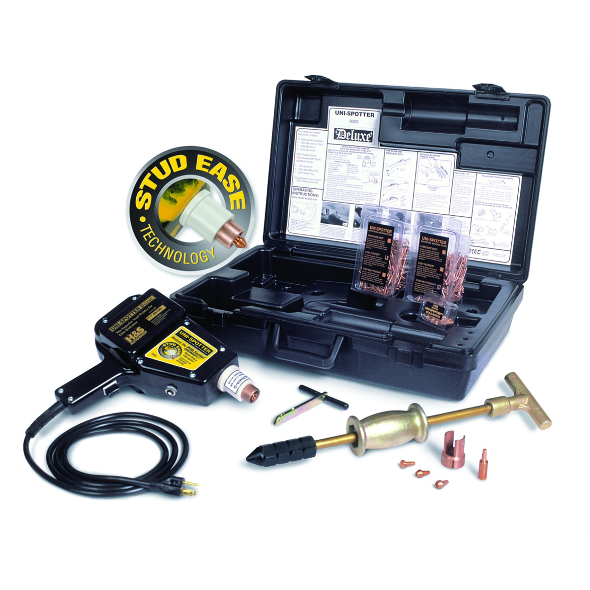 H&S AutoShot UNI-9000 Uni-Spotter DELUXE Spot Weld Kit w/ Stud Gun, S-H and Studs