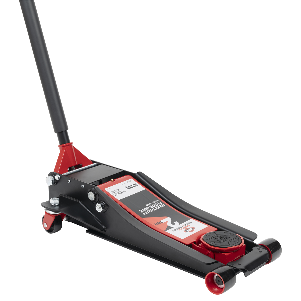 American Forge & Foundry Service Jack - 2 Ton Capacity - Lightning™ Lift - Short Chassis - Low Profile - 2 pc Handle - 2.75" Min H to 19.7" Max H - Heavy Duty