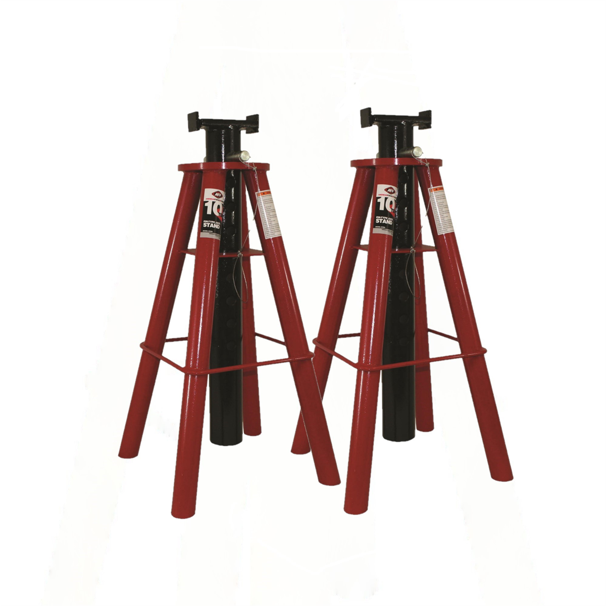 American Forge & Foundry Jack Stands - 10 Ton Capacity - Pin Style - High Lift - Pair