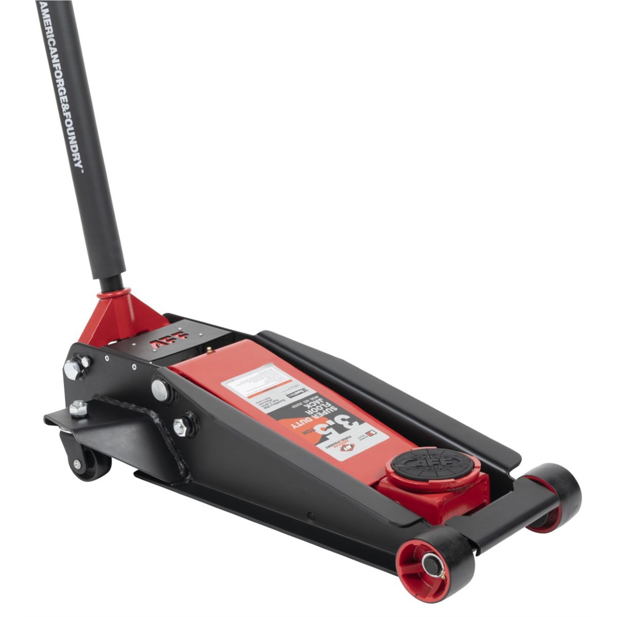 American Forge & Foundry Service Jack - 3.5 Ton Capacity - Lightning™ Lift - Short Chassis - 2 pc Handle - 4" Min H to 20.5" Max H - SUPER DUTY