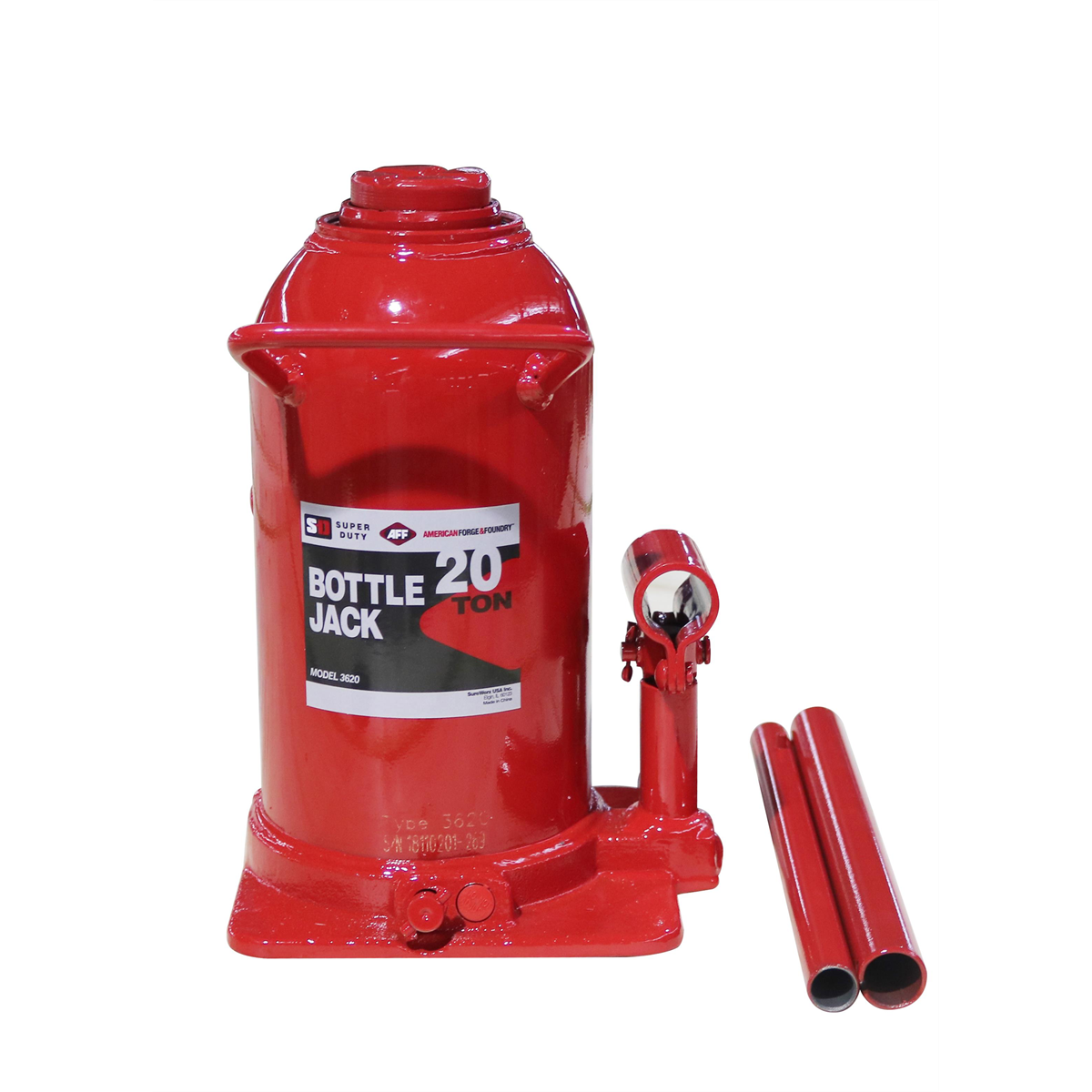 American Forge & Foundry Bottle Jack - 20 Ton Capacity - Manual - SUPER DUTY