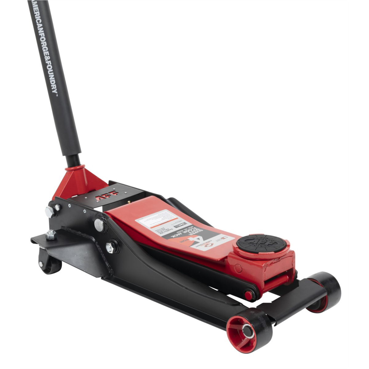 American Forge & Foundry Service Jack - 4 Ton Capacity - Lightning™ Lift - Short Chassis - 2 pc Handle - 4.1" Min H to 20.5" Max H - SUPER DUTY
