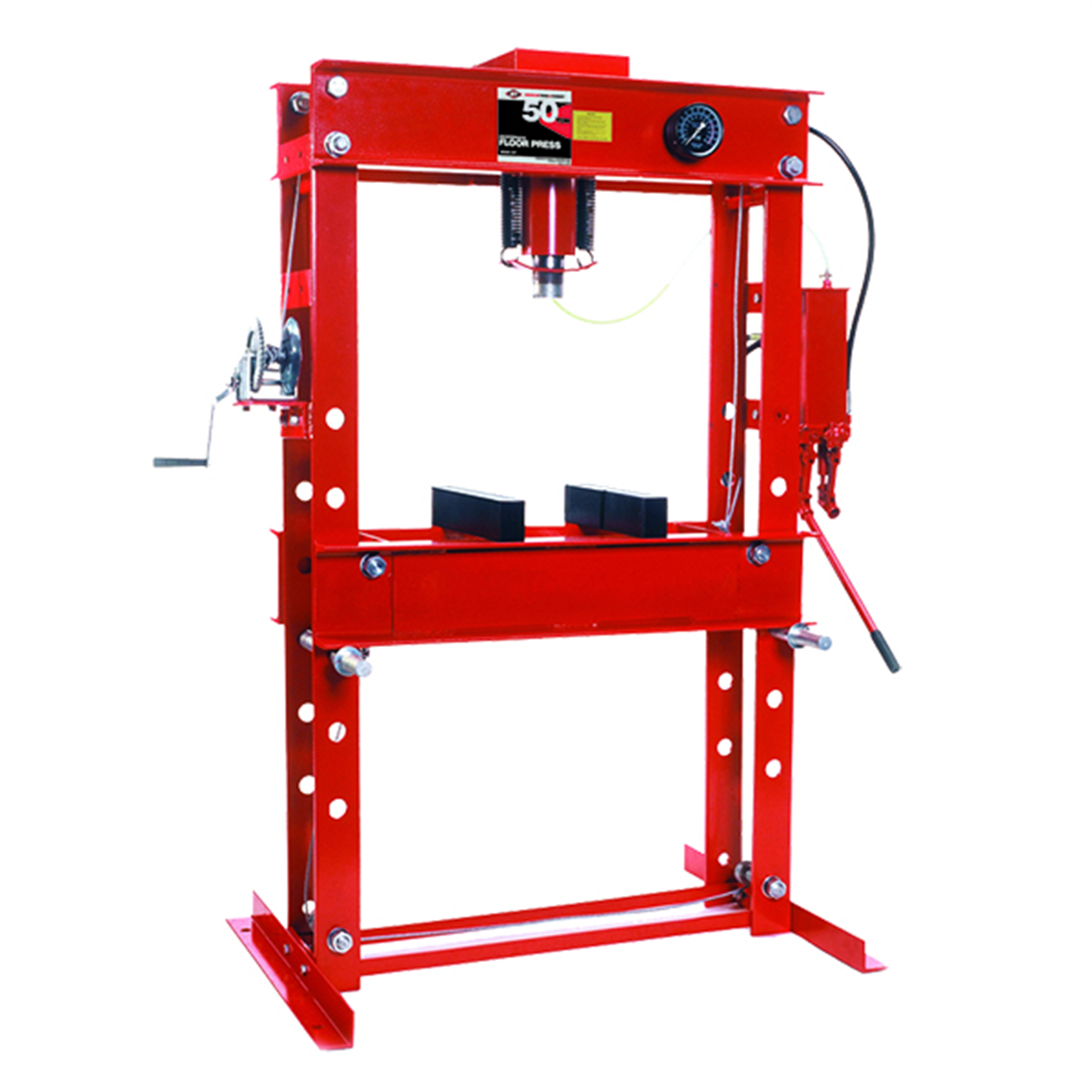 American Forge & Foundry Shop Press - 50 Ton Capacity - Air/Manual 2 Speed Pump w/ Hydraulic Ram