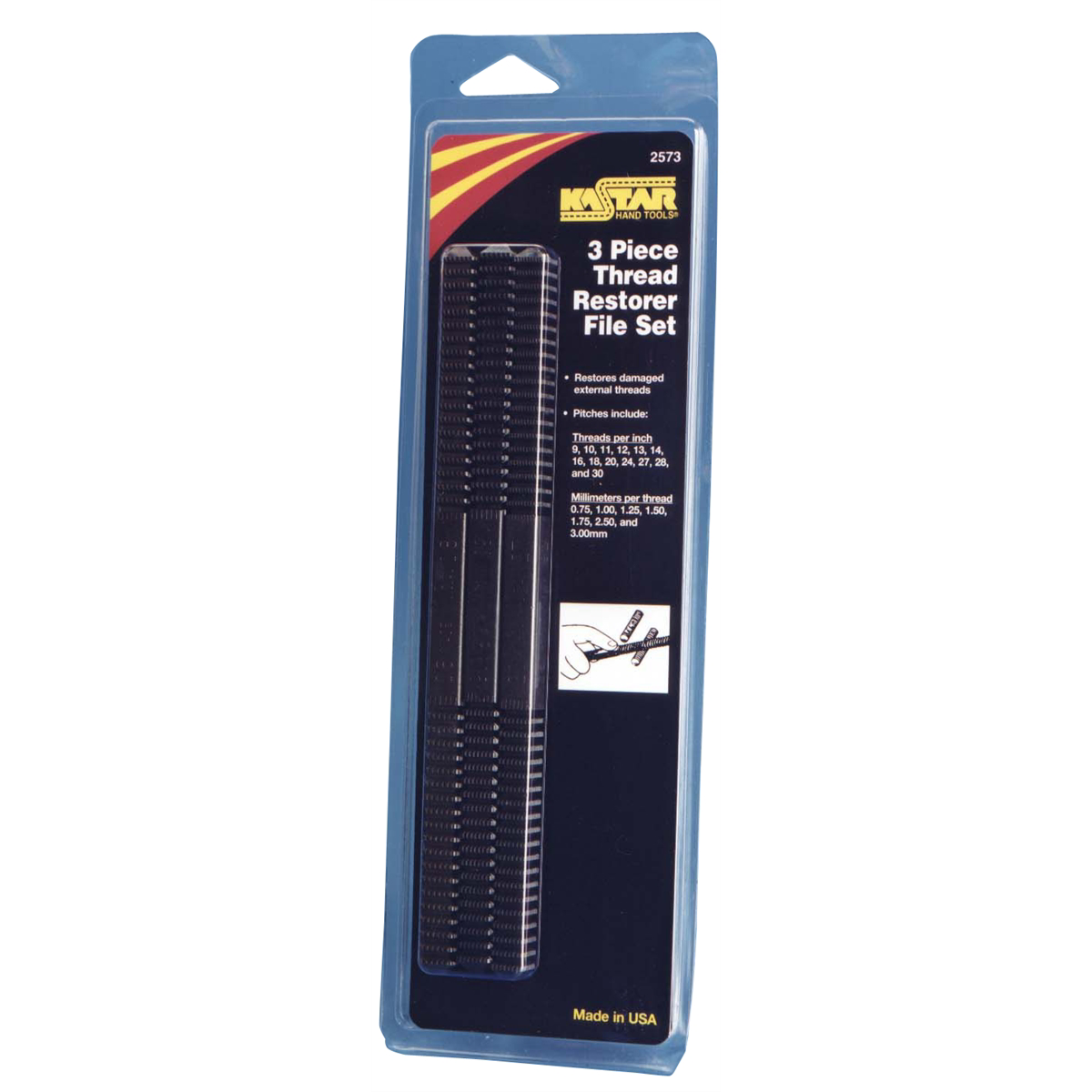 Lang Tools (Kastar) 3 PCS RETHREAD FILE SET