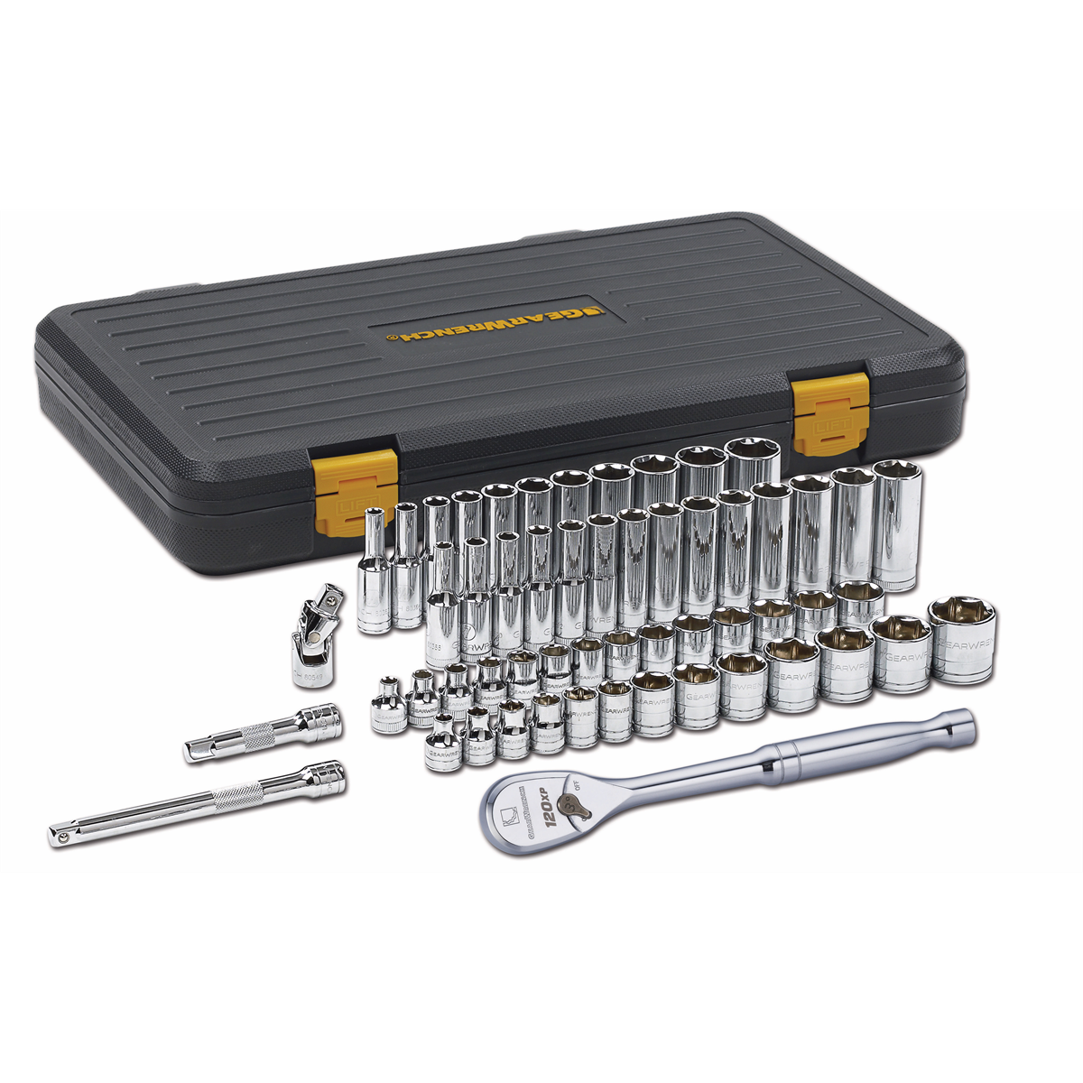 GearWrench 56 Piece 3/8 Inch Drive 6 Point 120XP Standard & Deep SAE/Metric Mechanics Tool Set