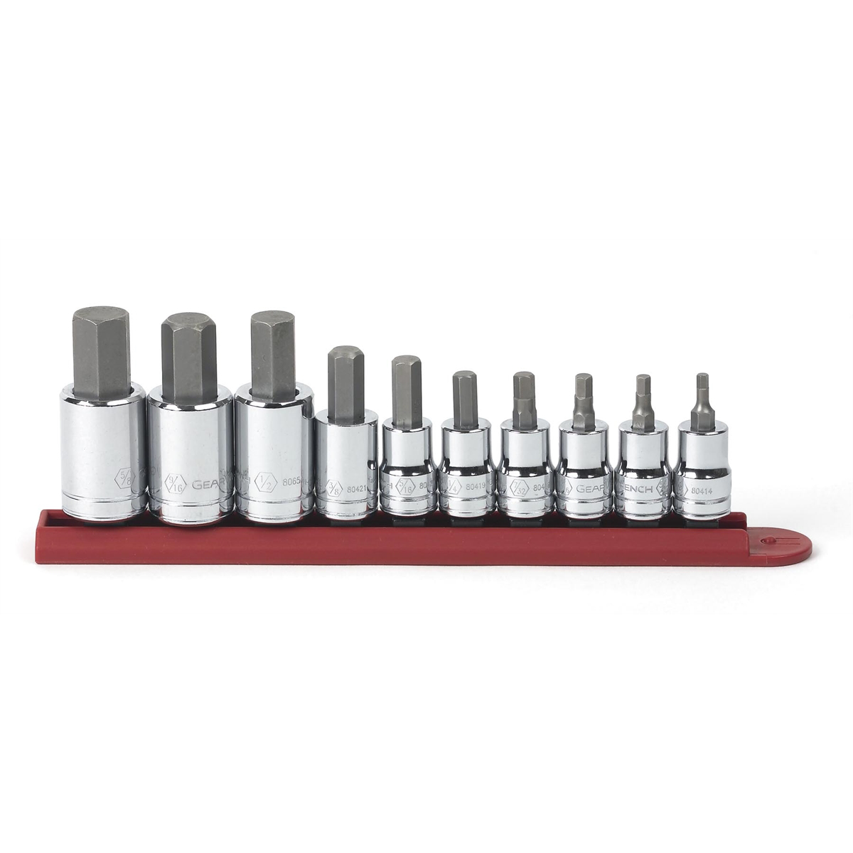 GearWrench 10 Piece 3/8 Inch & 1/2 Inch Drive Hex Bit SAE Socket Set
