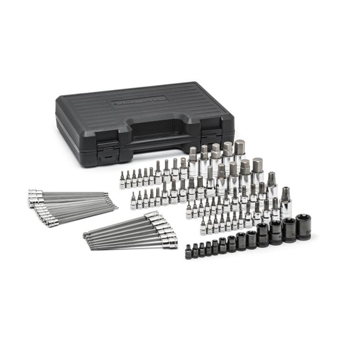 GearWrench 84 Piece 1/4 Inch, 3/8 Inch & 1/2 Inch Drive Hex/Ball End Hex/Tamper Proof Torx/External Torx/Torx SAE/Metric Bit Set