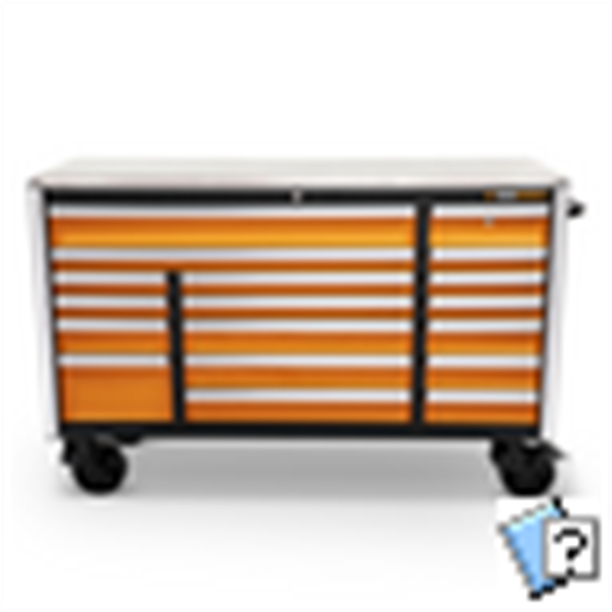 GearWrench 72 Inch 18 Drawer Rolling Tool Cabinet with Stainless Steel Worktop and Chrome Drawer Pull