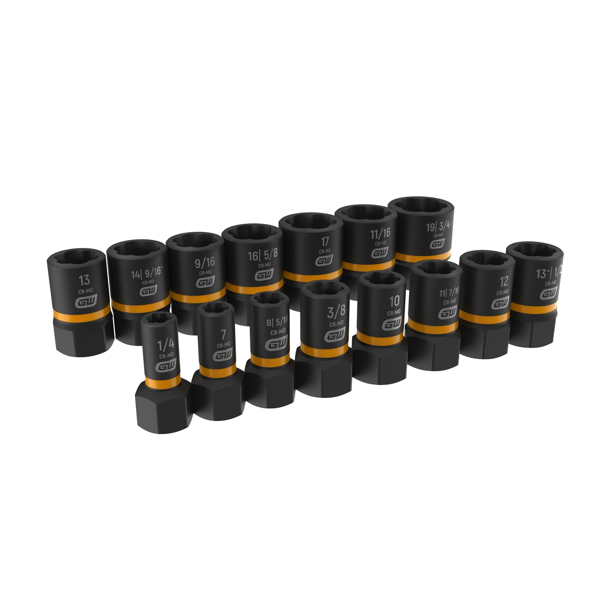 GearWrench 15 Piece 1/4 Inch & 3/8 Inch Drive Bolt Biter Impact Extraction Socket Set