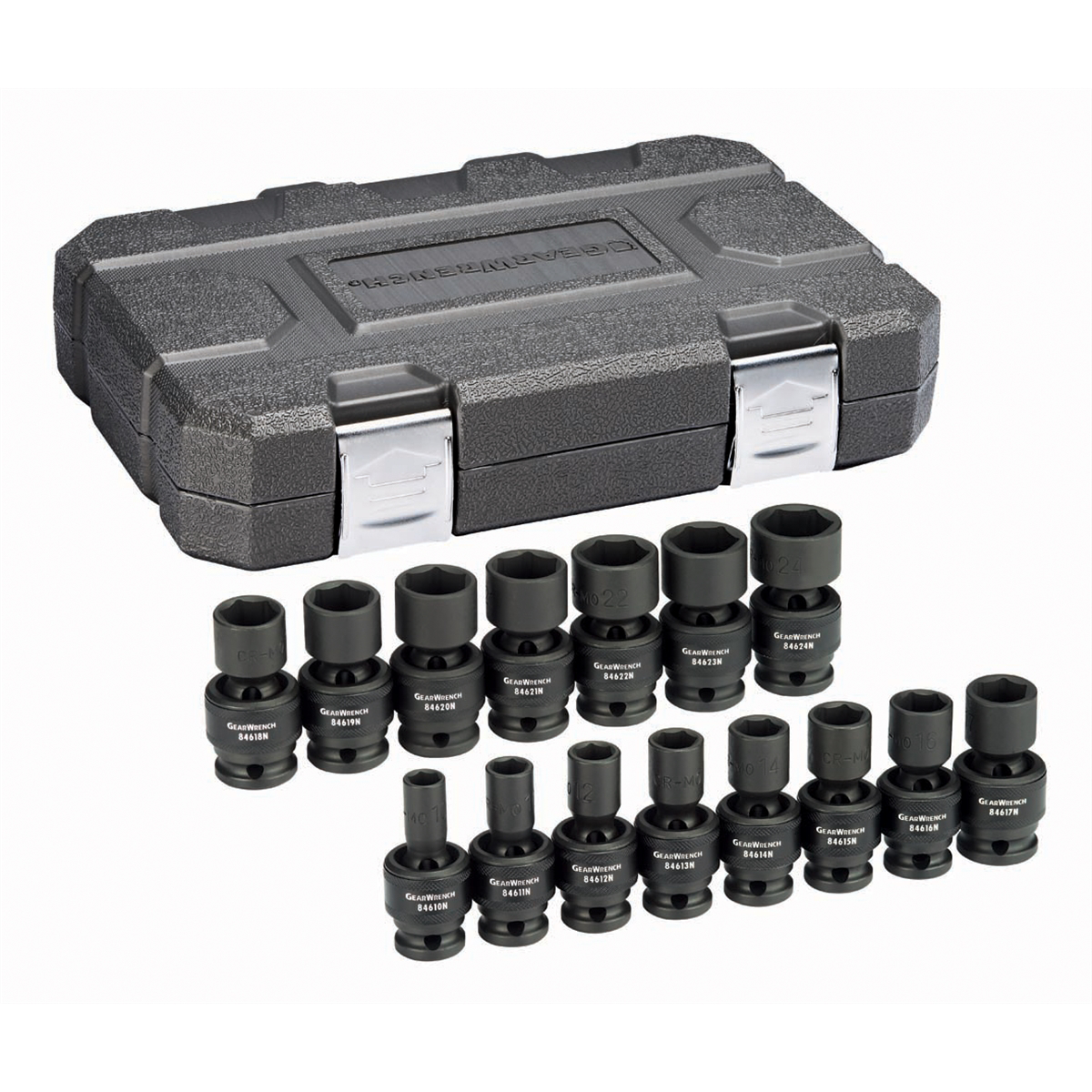 GearWrench 15 Piece 1/2 Inch Drive 6 Point Standard Universal Impact Metric Socket Set