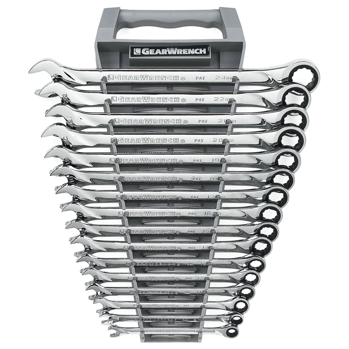 GearWrench 16 Piece 72-Tooth 12 Point XL Ratcheting Combination Metric Wrench Set