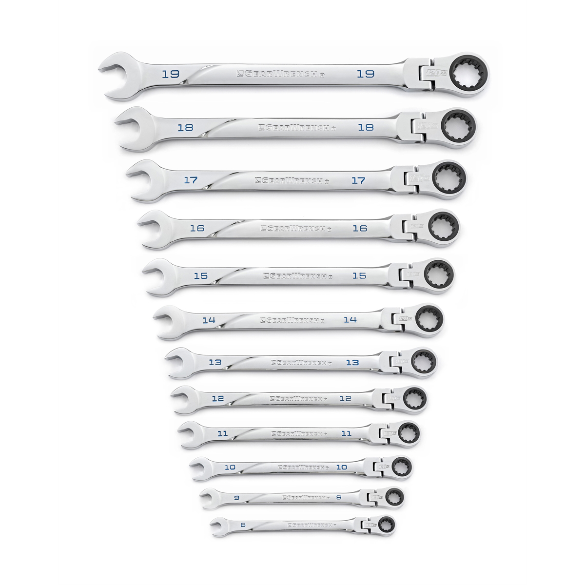 GearWrench 12 Piece 120XP Universal Spline XL Flex Head Ratcheting Combination Metric Wrench Set